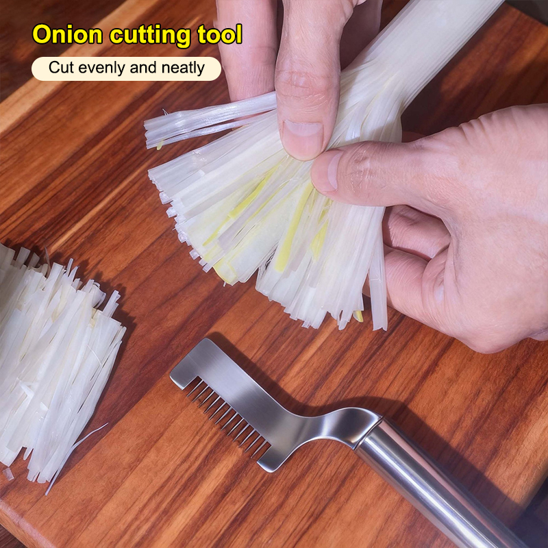 Kitchen Gadgets Green - Cortador de Cebollín Innovador de Acero