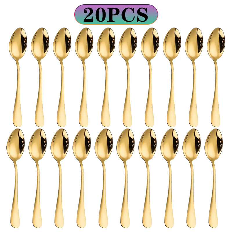 Kitchen Gadgets Gold - Juego de cucharas pequeñas de acero