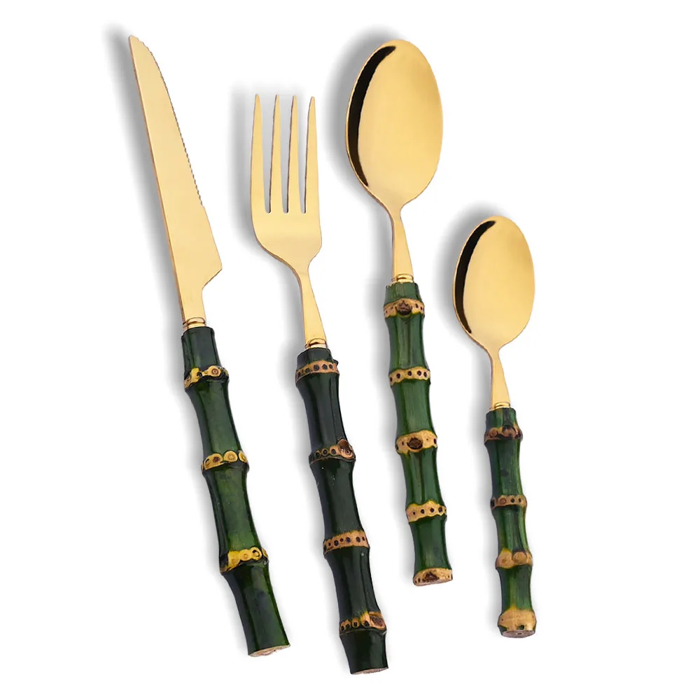 Kitchen Gadgets Green - Juego de cubiertos de acero inoxidable