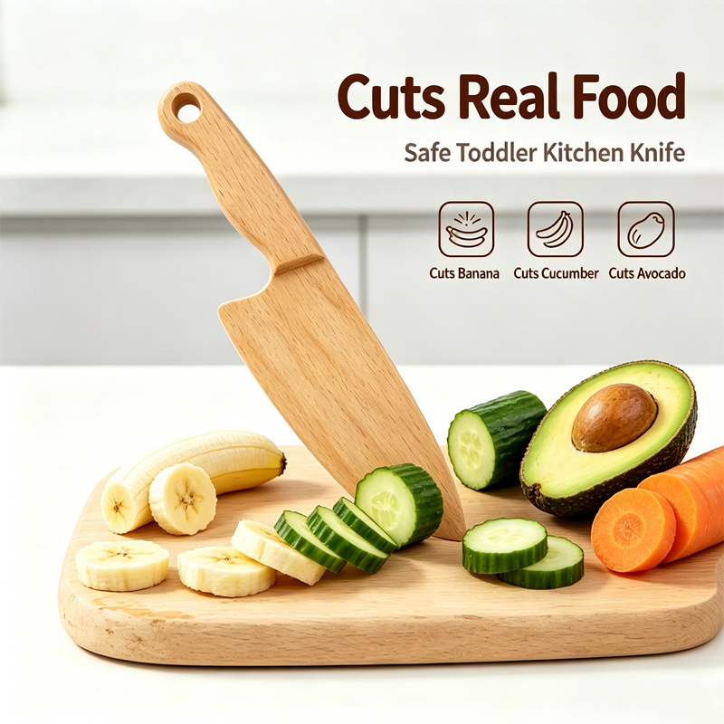 Kitchen Gadgets Kids - Cuchillo de madera para niños para