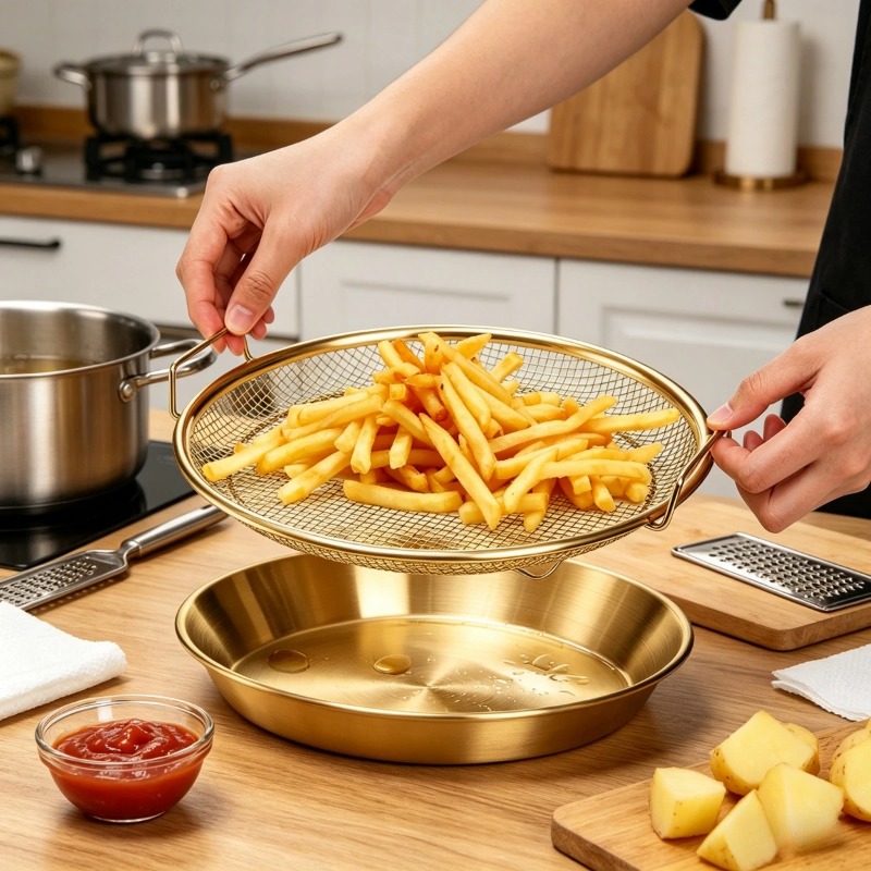 Rejilla de malla dorada de alt - Kitchen Gadgets Gold reseña y precio