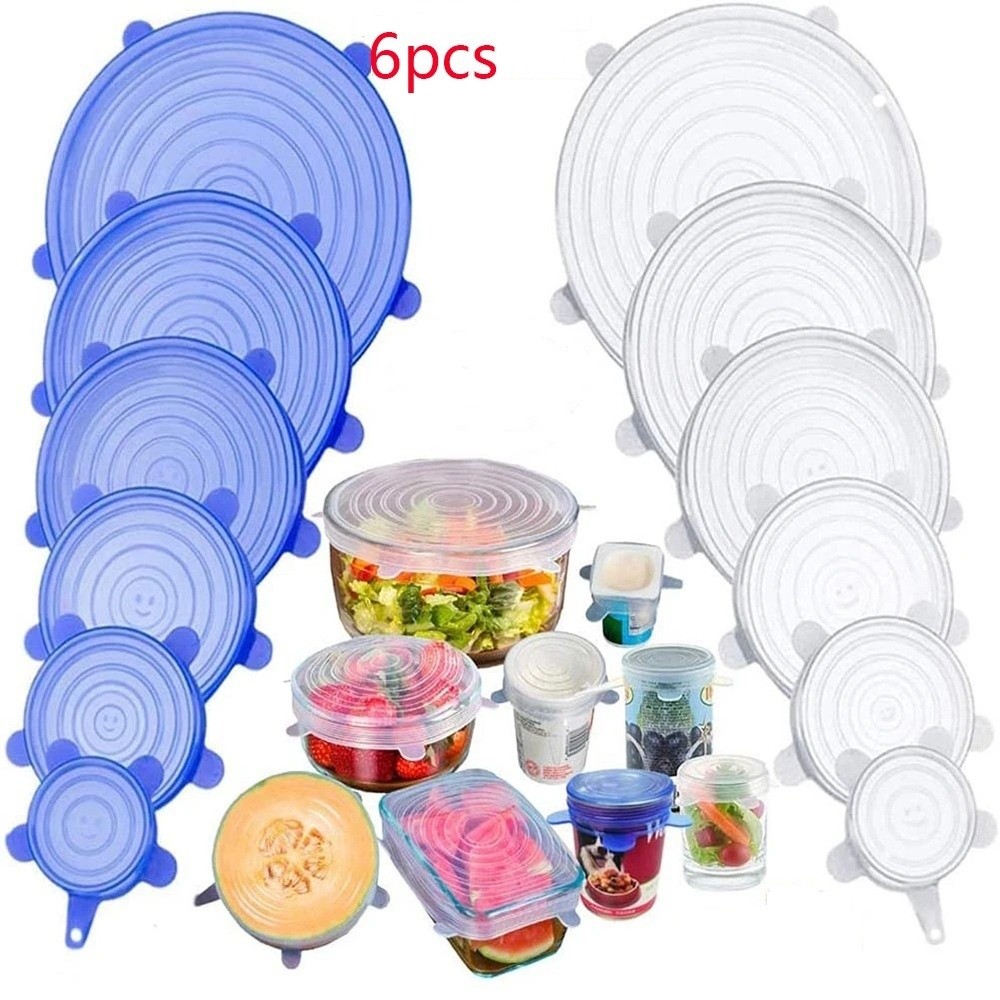 6 tapas de silicona elásticas  - Kitchen Gadgets Useful reseña y precio