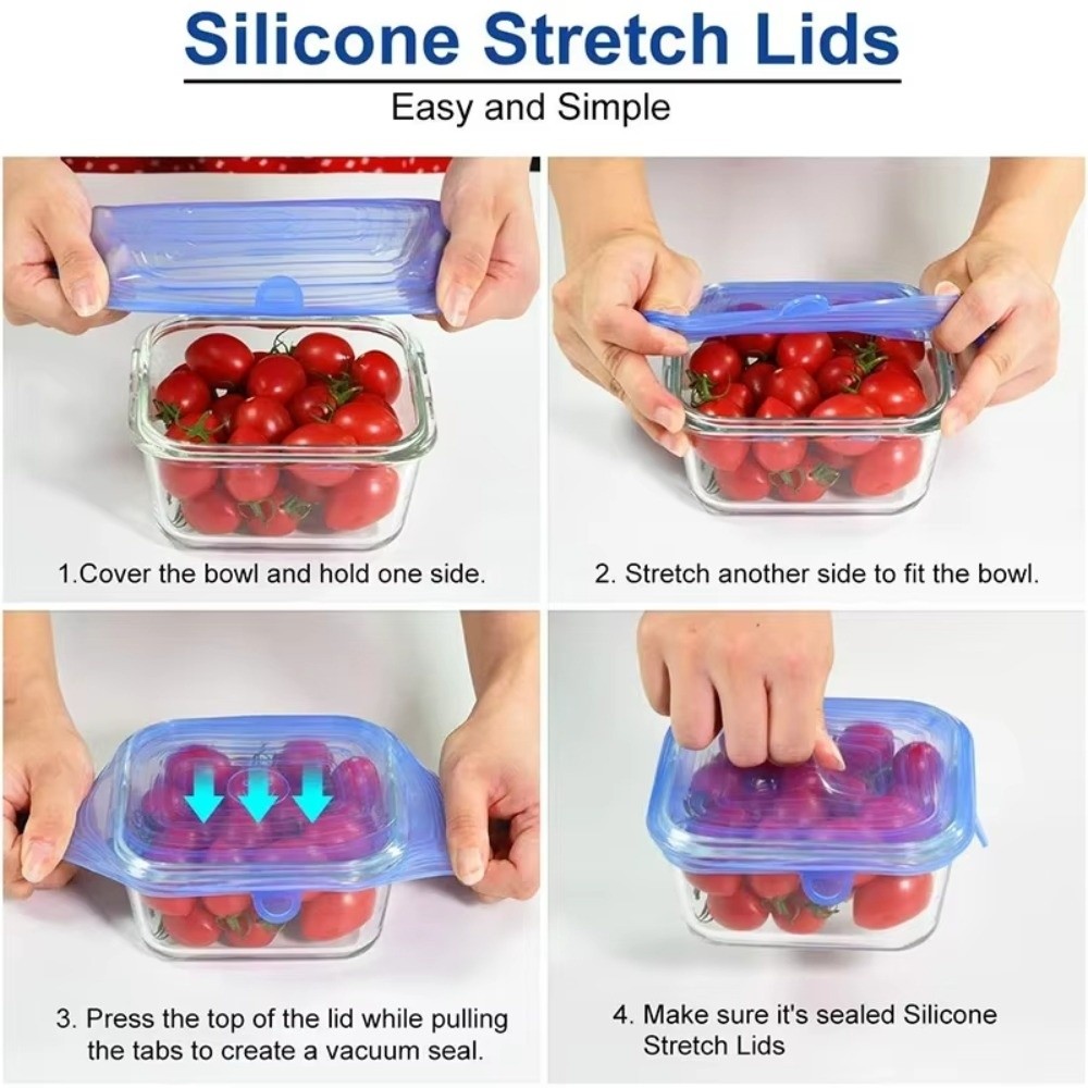 6 tapas de silicona elásticas  - Kitchen Gadgets Useful reseña y precio